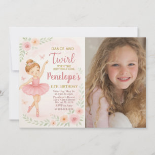 Editable Pink Dance Party Card for Little Girls