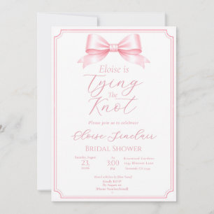 Editable Pink Elegant Bow Bridal Shower Coquette Invitation