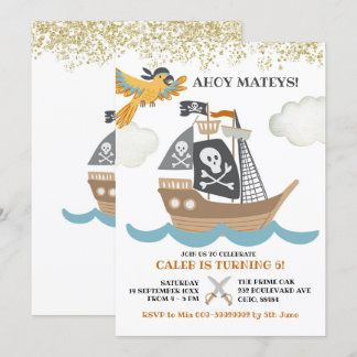 Editable Pirate Boy Birthday Invitation