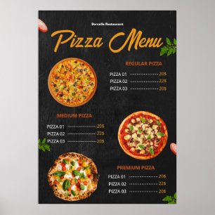 Editable Pizza Menu Pizzaria Restaurant Menu Poster