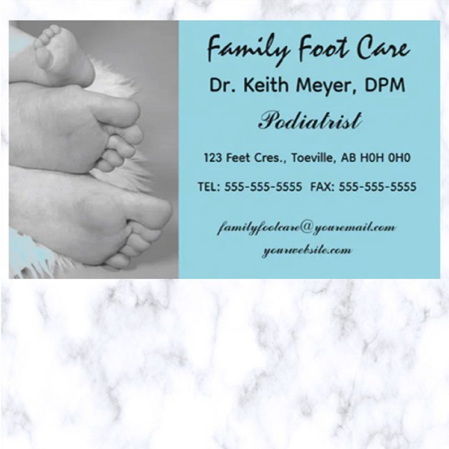 Editable Podiatrist Foot Care Clinic  Business Card (Creator Uploaded)
