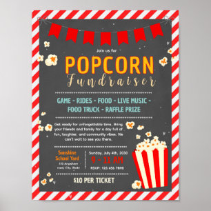 Editable popcorn fundraiser flyer poster