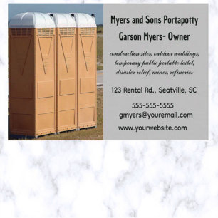 Editable Porta Potty Rental Business Card