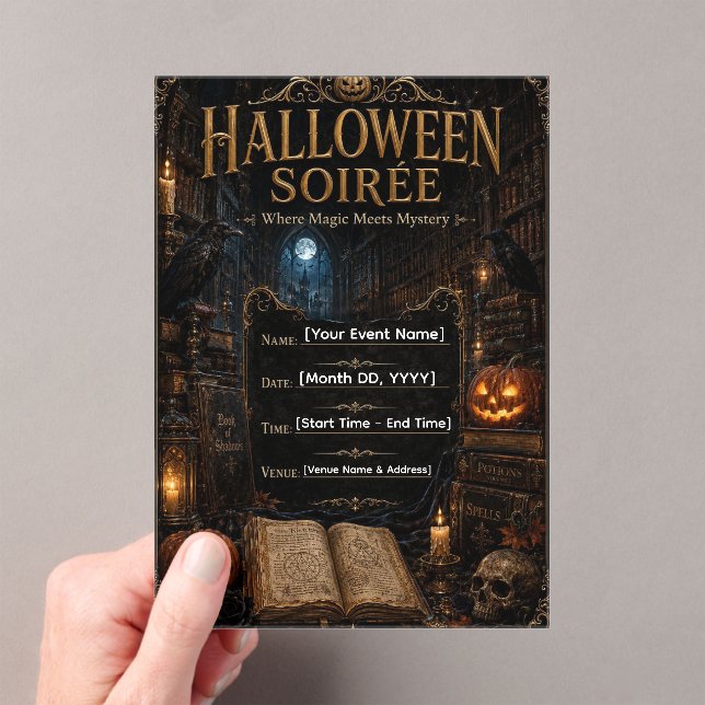 Editable Printable Gothic Costume Party Invite Acrylic Invitations (Insitu (Handheld))