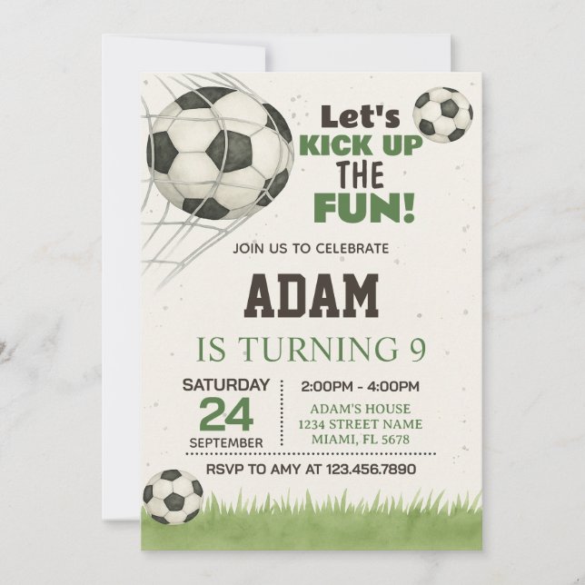 Editable & Printable Sports Party Invite for Kids (Front)