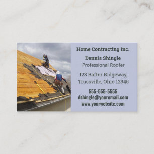 Editable Professional Roofer Business Card