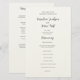 editable program ceremony stationery