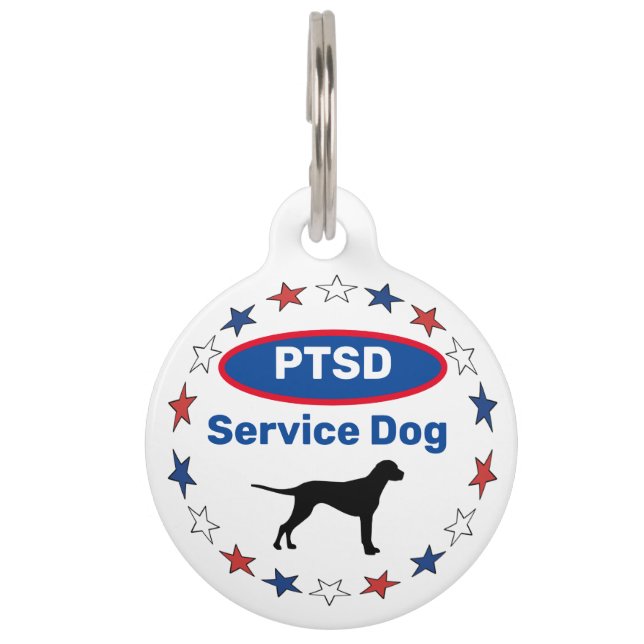 Editable PTSD Service Dog Pet Tag (Front)