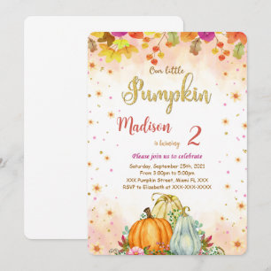 Editable Pumpkin Birthday Invitation