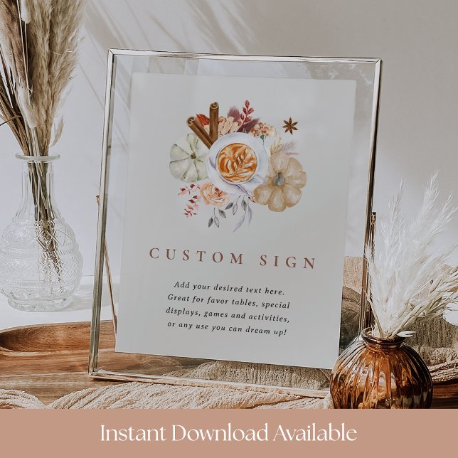 Editable Pumpkin Spice Baby Shower Sign Template (Creator Uploaded)