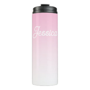 (Editable) Purple Color Ombre & Your Text Thermal Tumbler
