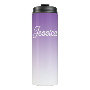 (Editable) Purple Colour Ombre & Your Text Thermal Tumbler