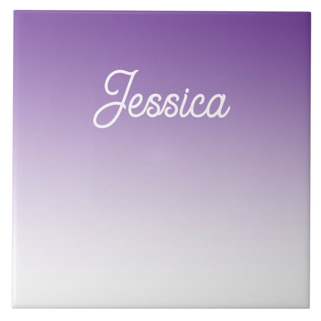 (Editable) Purple Colour Ombre & Your Text Tile (Front)
