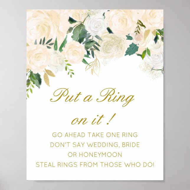 Editable Put a Ring on it Bridal Shower Game Poste Poster (Front)