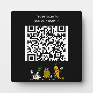 Editable QR Code and Logo Menu Plaque