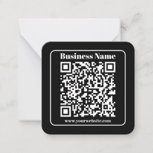 Editable QR code Black & White Retro Modern Style Card