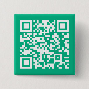 Editable QR Code Generate Your Own Teal Green 15 Cm Square Badge