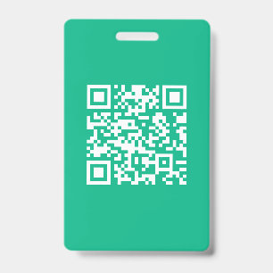 Editable QR Code Generate Your Own Teal Green ID Badge