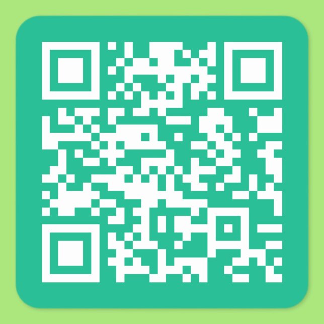 Editable QR Code Generate Your Own |  Teal Green  Square Sticker (Creator Uploaded)