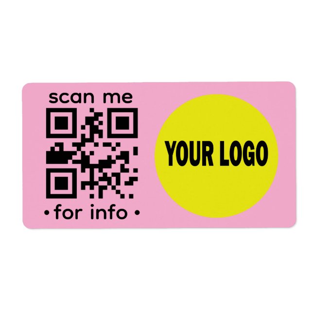 Editable QR Code Logo Modern Pink Black Business  (Front)