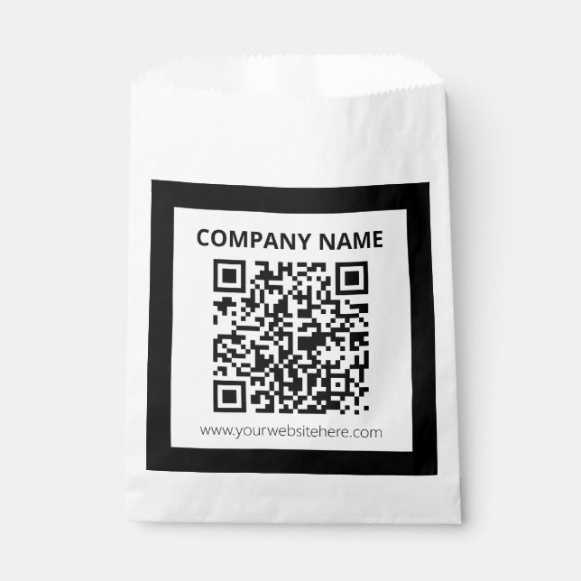 Editable QR code & Simple Customisable Design  Favour Bags (Front)