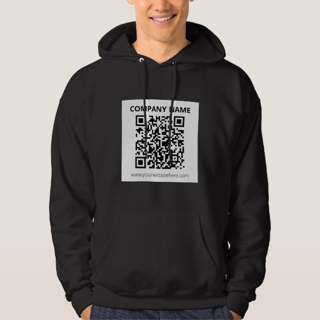 Editable QR code & Simple Customisable Design  Hoodie (Front)