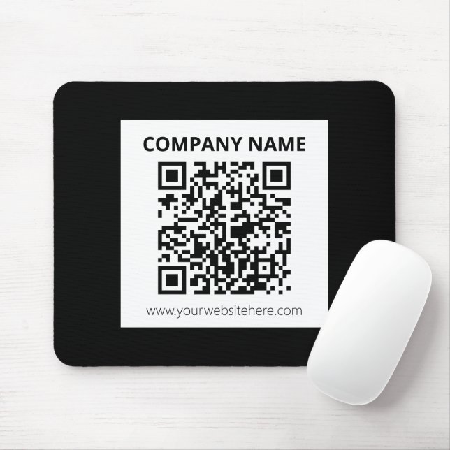 Editable QR code & Simple Customisable Design  Mouse Pad (With Mouse)