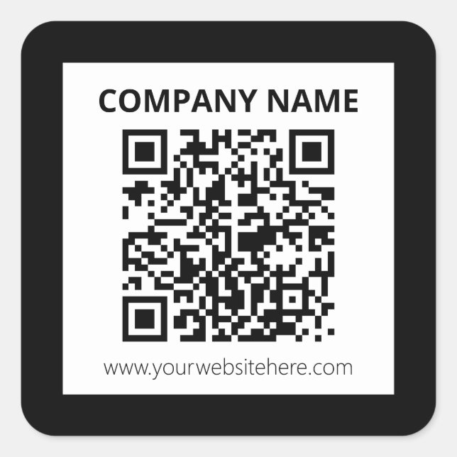 Editable QR code & Simple Customisable Design  Square Sticker (Front)