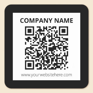 Editable QR code & Simple Customisable Design Square Sticker