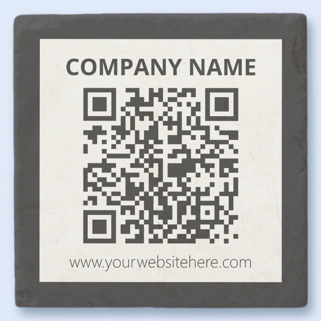 Editable QR code & Simple Customisable Design  Stone Coaster (Creator Uploaded)