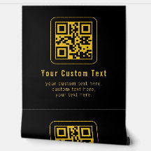 Editable QR Code & Text Template | Black & Gold