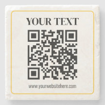 Editable QR code & Text w/Yellow Gold Border