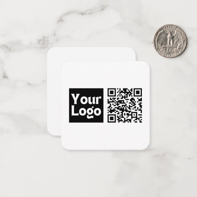 Editable QR code & Your Business Logo or Image Card (Front/Back In Situ)