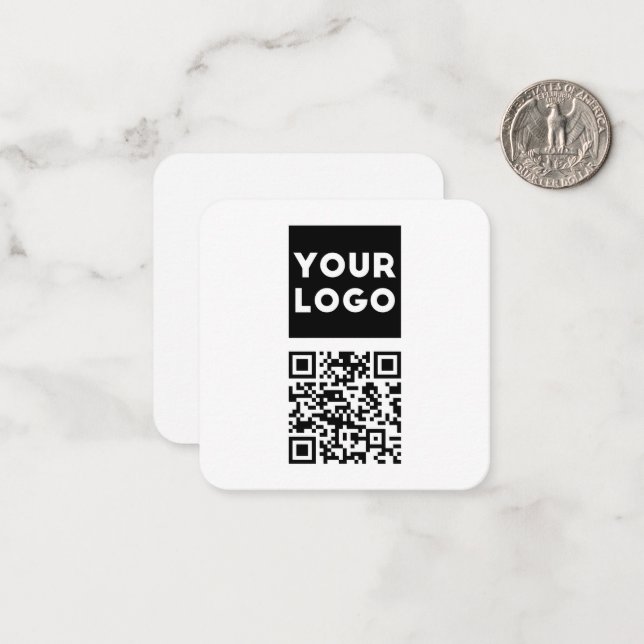 Editable QR code & Your Business Logo or Image Card (Front/Back In Situ)