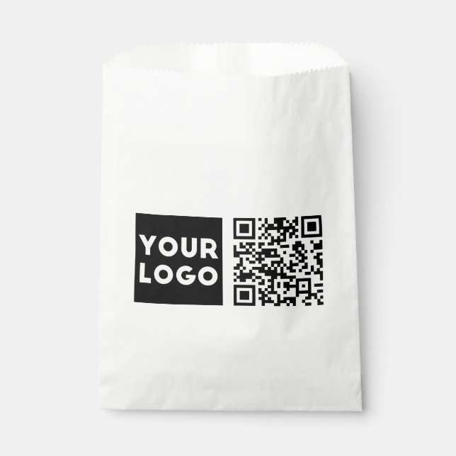 Editable QR code & Your Business Logo or Image Favour Bags (Front)