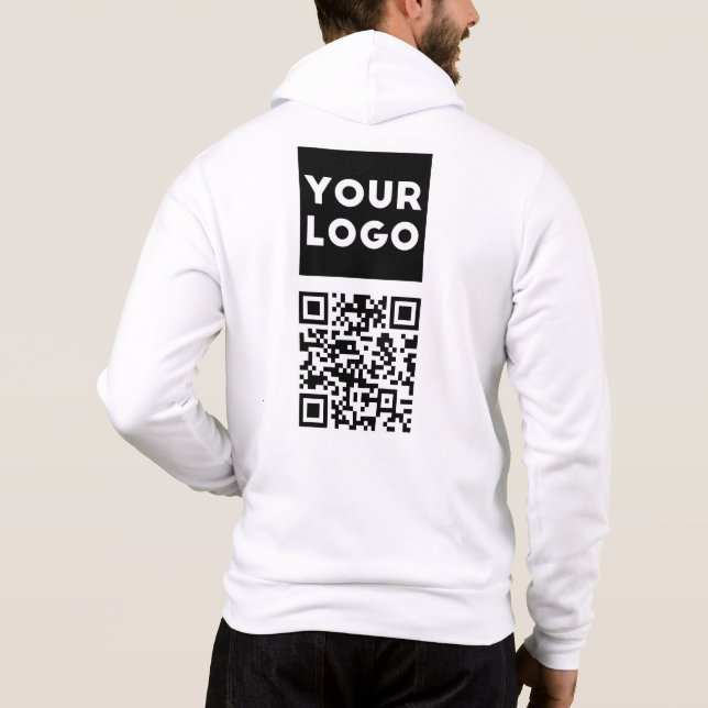 Editable QR code & Your Business Logo or Image Hoodie (Back)