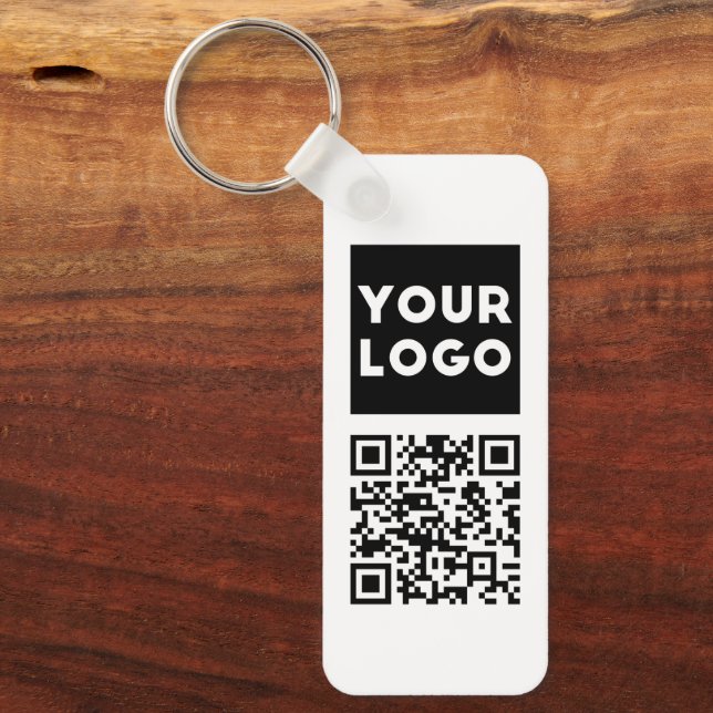 Editable QR code & Your Business Logo or Image Key Ring (Front)