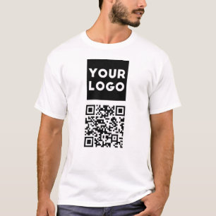 Editable QR code & Your Business Logo or Image T-Shirt