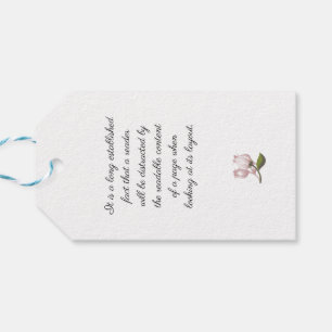 Editable Quotes with floral art white ver Gift Tag