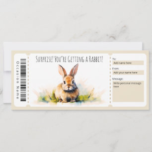 Editable Rabbit Gift Certificate Invitation