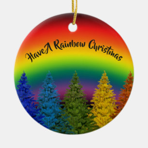 Editable Rainbow Christmas Tree Ceramic Tree Decoration