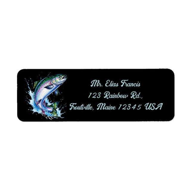 Editable Rainbow Trout Return Address (Front)