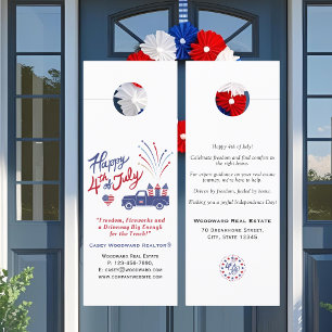 Editable Real Estate Flyers 4th of July Patriotic Door Hanger