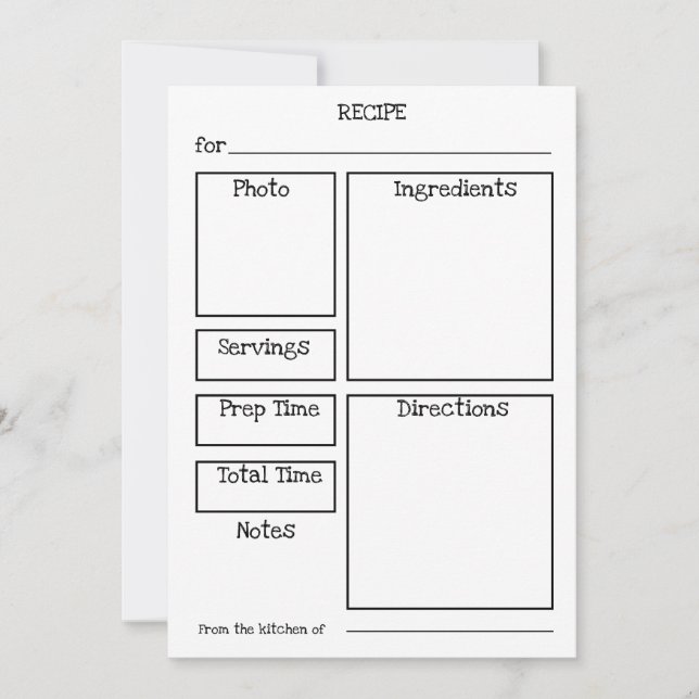 Editable Recipe Card. Personalise with photos Holiday Card (Front)