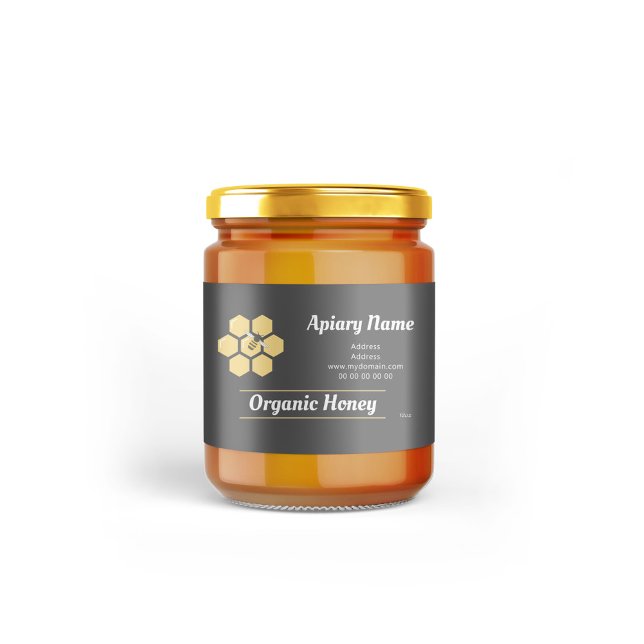 Editable Rectangle Honey Jar Label for Beekeeper (Rectangle Honey Jar Label)