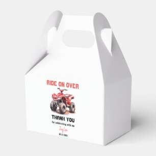 Editable Red ATV Wheeler Bike Birthday Party Favour Box