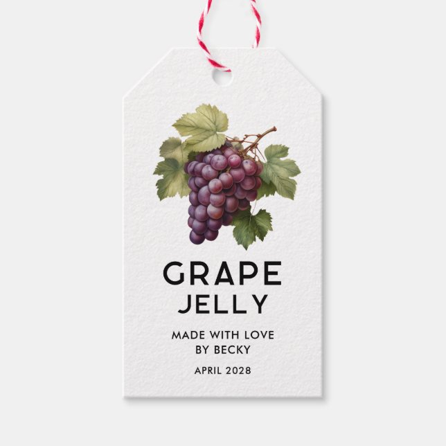 Editable red grape jelly pantry label (Front)