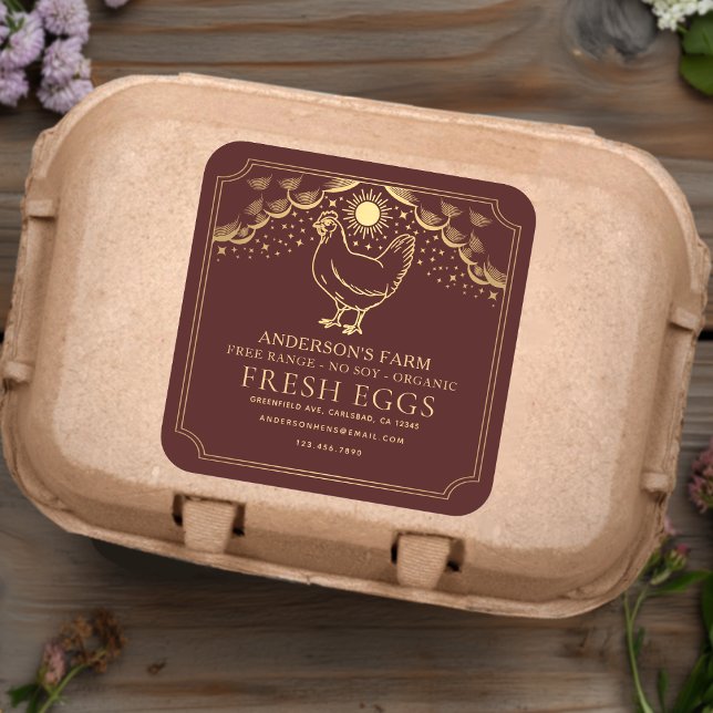 Editable Red Witchy Tarot Eggs Family Farm Label (Creator Uploaded)