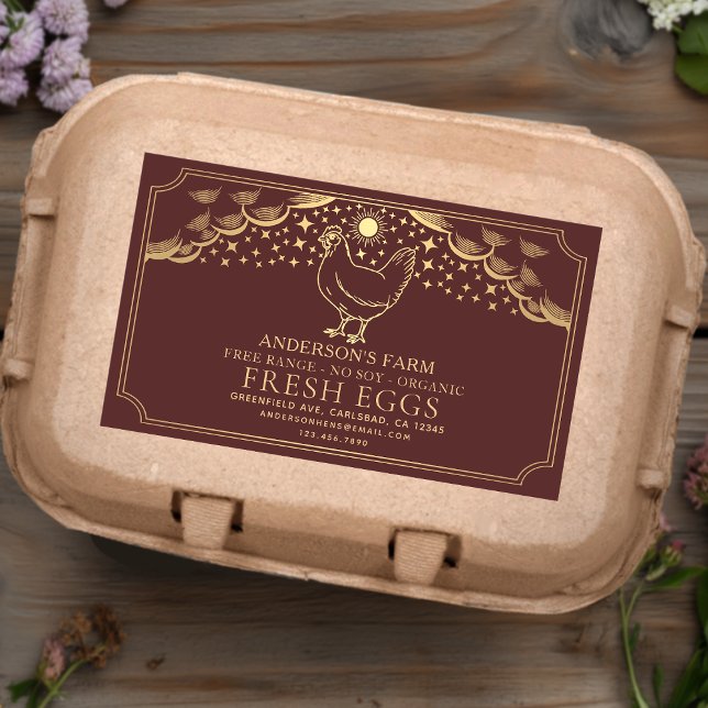 Editable Red Witchy Tarot Eggs Family Farm Label (Creator Uploaded)