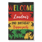 Editable Reggae Birthday Welcome Sign, Reggae 1st 
